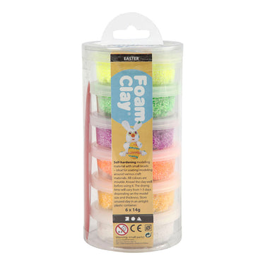 Foam clay ®, 6x14 gr, kleuren assorti