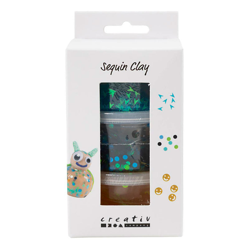 Afbeelding laden in galerijviewer, Creativ company sequin clay blauw groen - 6x60gr.
