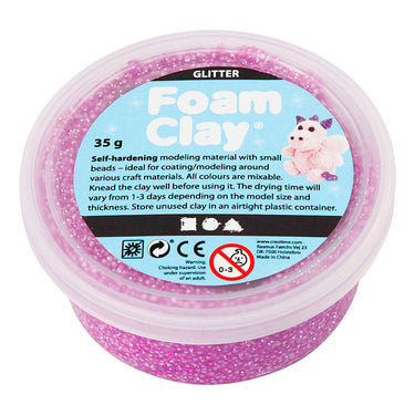 Creativ company foam clay glitter 35gr - paars