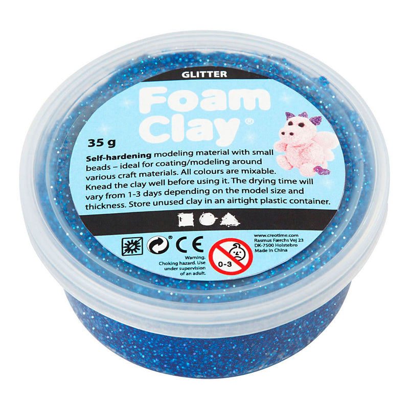 Chargez l'image dans la visionneuse de la galerie, Creativ company foam clay glitter 35gr - blauw
