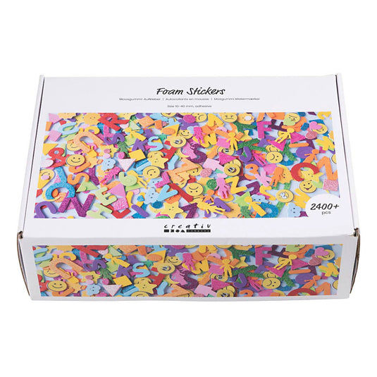 Creativ company https: www.cchobby.nl foam-stickers-emoji-s-geometrische-vormen-letters-en-cijfers-zelfklevend-afm-10-40-mm-ca-2460-div-diverse-kleuren-2640-stuk-1-doos