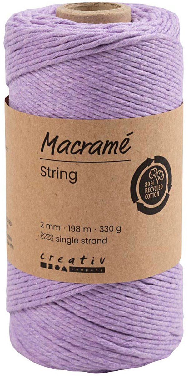 Afbeelding laden in galerijviewer, Creativ company macrame koord paars, 198m
