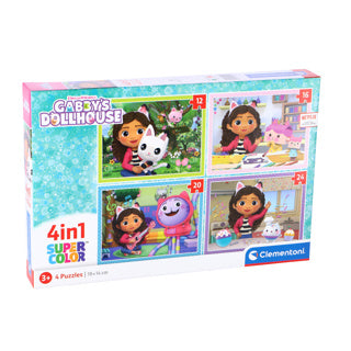 Load image into Gallery viewer, Clementoni 4in1 Puzzel Gabby&#39;s Poppenhuis
