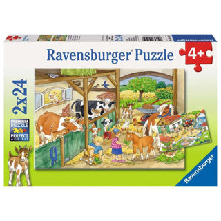 Chargez l'image dans la visionneuse de la galerie, Ravensburger puzzel vrolijk boerderijleven 2x24 stukjes
