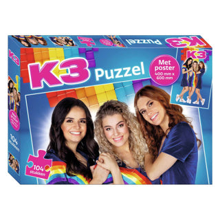 Load image into Gallery viewer, K3 Puzzel met Poster, 104st.
