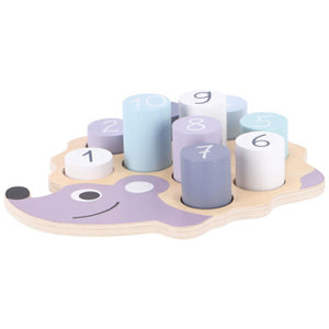 Jipy houten legpuzzel egeltje educatief speelgoed pastelkleuren.