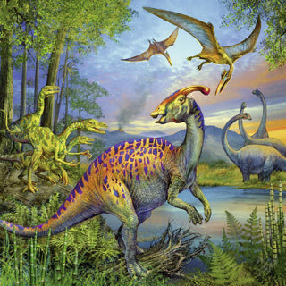 Chargez l'image dans la visionneuse de la galerie, Ravensburger puzzel dinosauriërs 3x49 stuks
