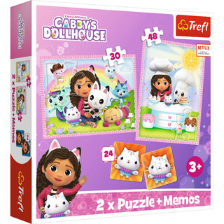 Load image into Gallery viewer, Puzzel gabby's poppenhuis 30 en 48 stukjes en memo | 2 stuks
