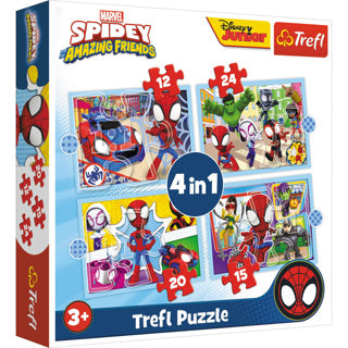 Load image into Gallery viewer, Trefl puzzel spidey and friends 4 in 1 | 2 stuks
