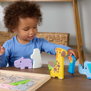 Afbeelding laden in galerijviewer, Mattel houten dierenpuzzel van fisher-price - educatief speelgoed.
