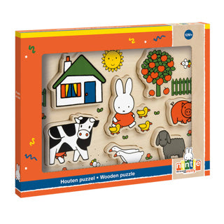 Afbeelding laden in galerijviewer, Nijntje houten puzzel, vormenpuzzel - educatief speelgoed junior - peuter, kleuter - vanaf 1 jaar - bambolino toys cadeau tip
