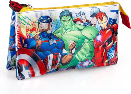 Jim jam etui avenger pennenetui 3 vakken met 2 ritsen