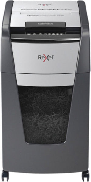 Rexel optimum autofeed+ 225x fluisterstille papierversnipperaar - p4 snippers - automatische invoer tot 225 vel - 60l - zwart