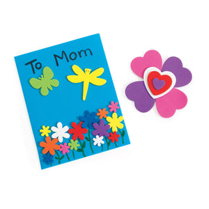 Colorations - bloemen, hart en insecten vormen foam, 500st.