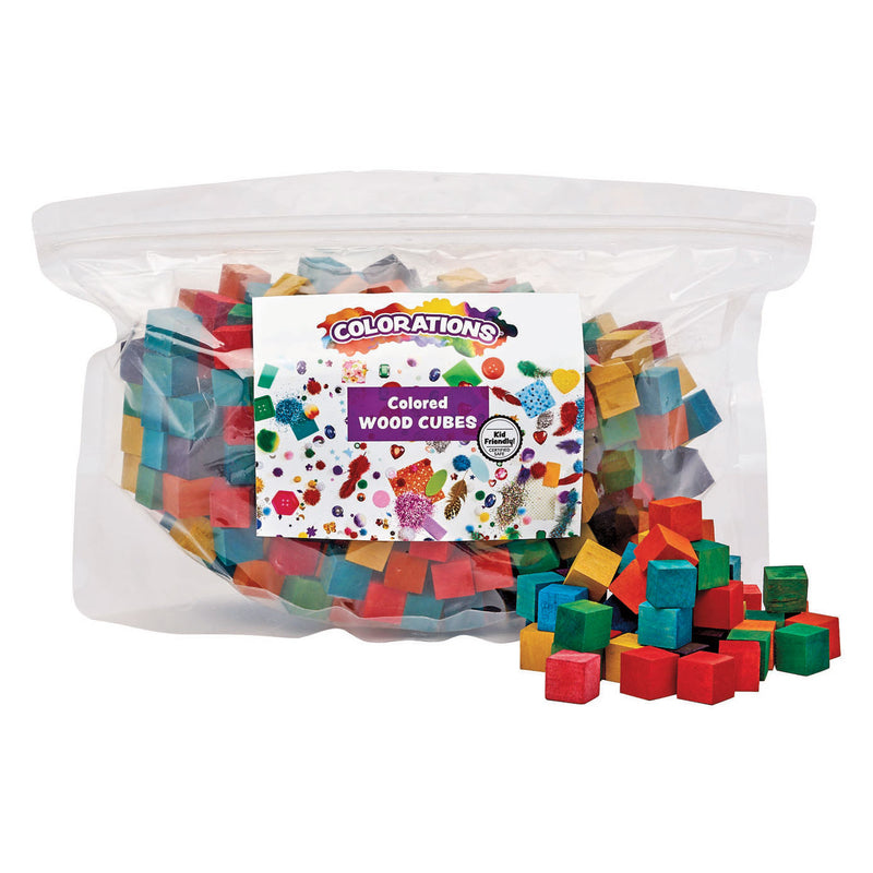 Afbeelding laden in galerijviewer, Colorations - gekleurde houten kubus blokjes, 196st.
