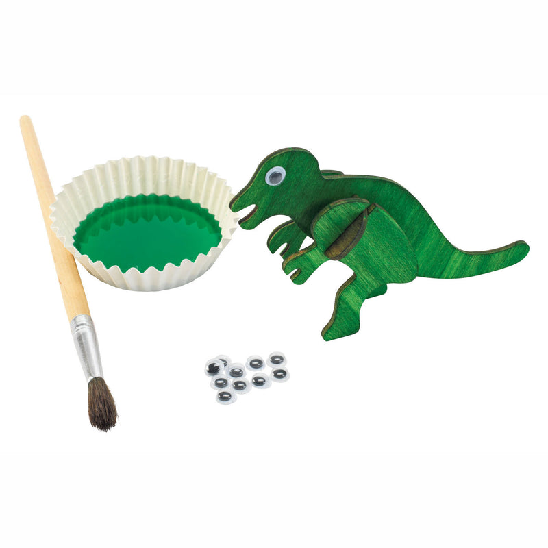 Load image into Gallery viewer, Colorations bouwpakketje houten 3d dinosaurus, set van 4
