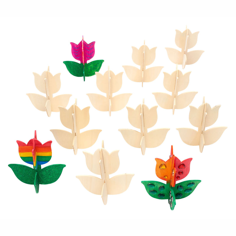 Load image into Gallery viewer, Colorations - maak en versier je eigen houten tulp, set van 12
