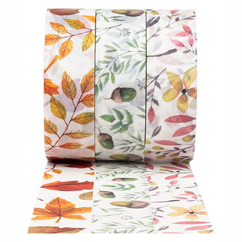 Load image into Gallery viewer, Colorations - washi tape herfstblaadjes 3 rollen, 5mtr.
