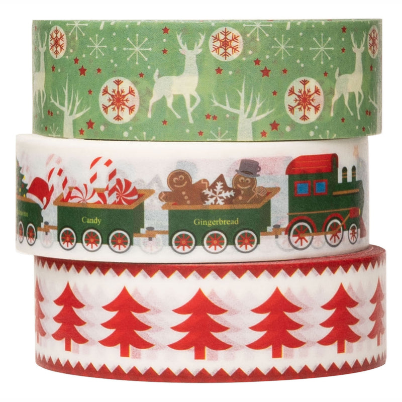 Load image into Gallery viewer, Colorations - washi tape kerst 3 rollen, 5mtr.
