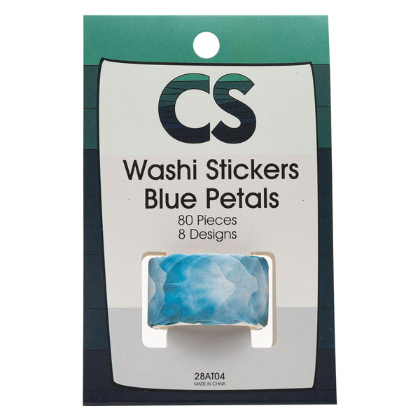 Colorations - Washi Stickers - Blauwe Bloemblaadjes, 80st.