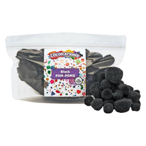 Colorations - pom poms zwart, 100st.
