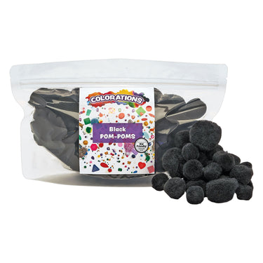 Colorations - pom poms zwart, 100st.