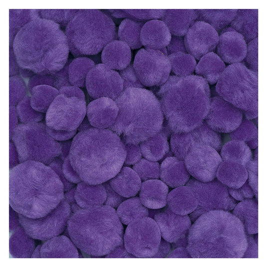 Colorations - pom poms paars, 100st.