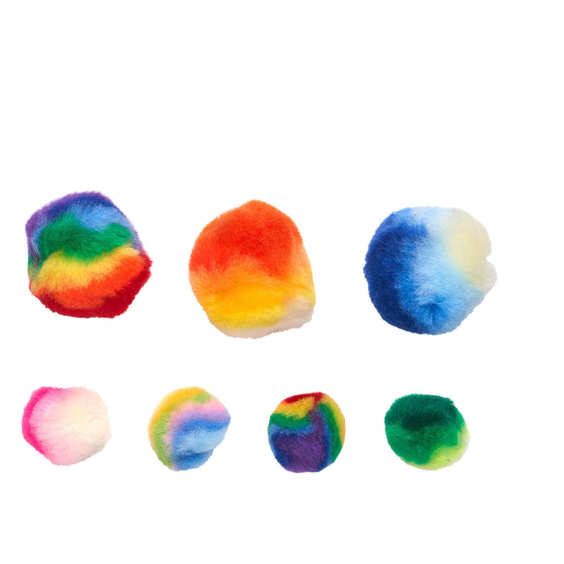 Load image into Gallery viewer, Colorations - regenboog gestreepte pom poms, 180st.
