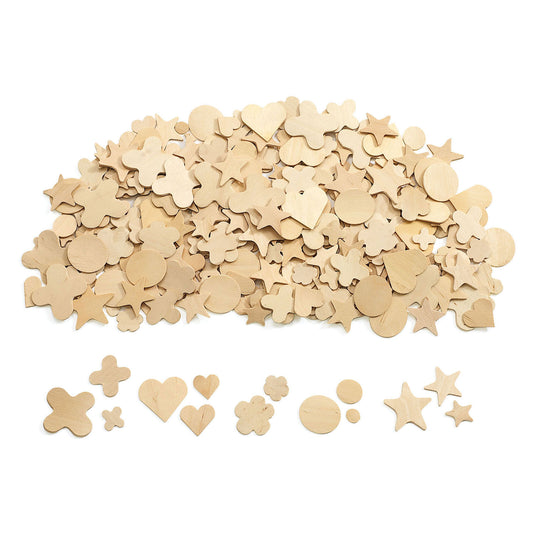 Colorations - natuurlijke houten vormen in 5 designs, 350st.