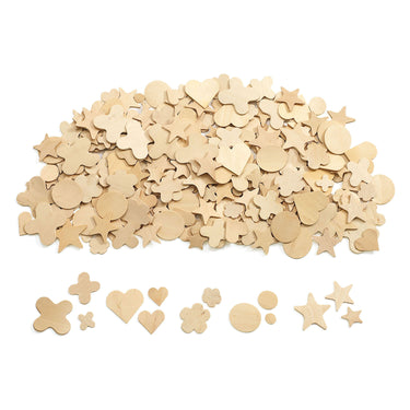 Colorations - natuurlijke houten vormen in 5 designs, 350st.