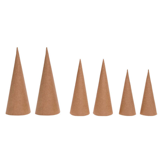 Colorations - papier-mache kegels - 8, 10, 12 cm, 30st.