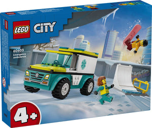 Lego city 60403 ambulance en snowboarder