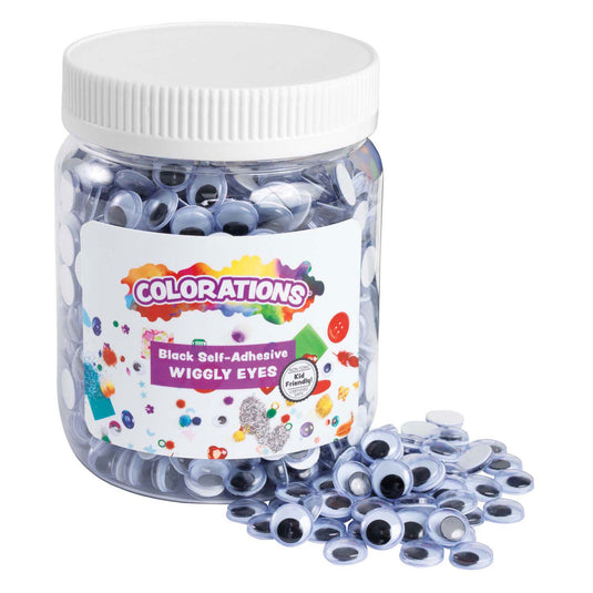 Colorations - zwarte zelfklevende wiebeloogjes, 1000st.