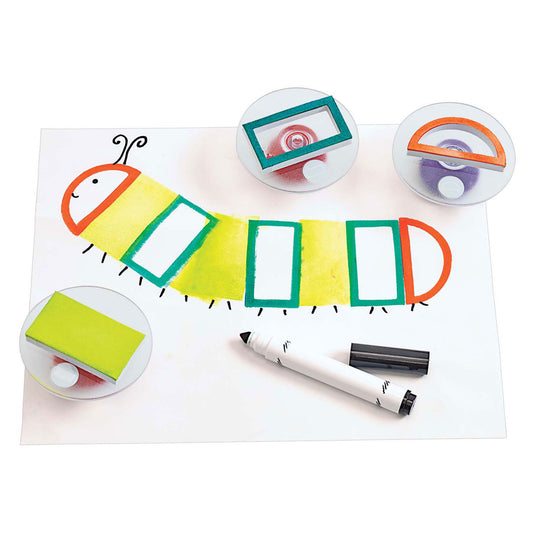 Colorations - easy grip stempels geometrisch, 14st.