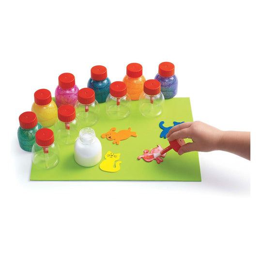 Colorations - herbruikbare lijmpotten met kwasten, 12st.