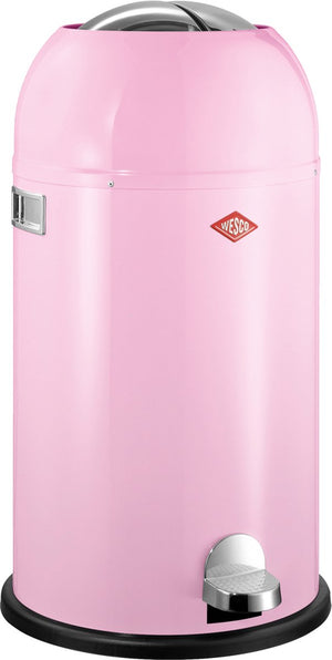 Wesco kickmaster prullenbak | pedaalemmer | 33 liter | metaal - roze | afvalemmer - made in germany