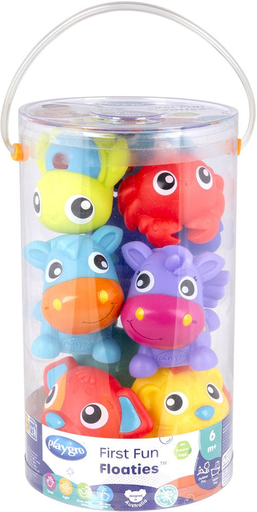 Playgro badspeelgoed - first fun floaties - 8 stuks- volledig afgesloten - baby speelgoed - baby speelgoed- badspeelgoed - speelgoed baby - badspeeltjes - waterspeelgoed- baby speelgoed 6 maanden schimmelvrij