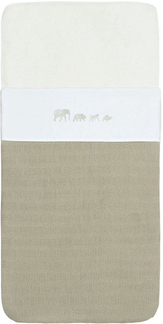 Jollein baby bettlaken kinderbett 120x150cm animals - olive green