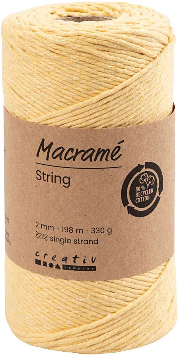 ギャラリービューアに画像をロードする, Creativ company macrame koord lichtgeel, 198m
