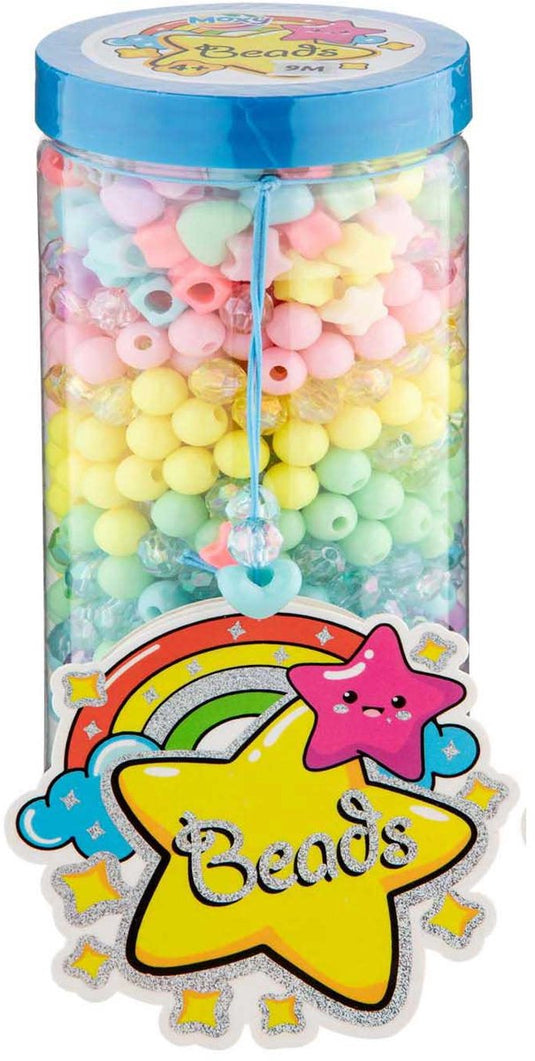 Creative craft group regenboogkleurige kralen in pot