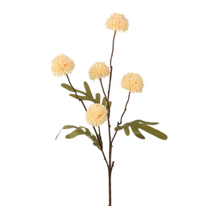 Roberts collection pompom spray 52cm zacht geel