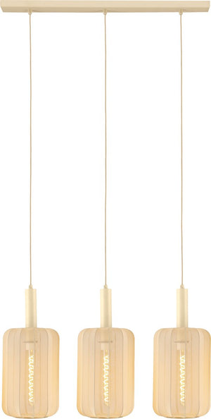 Lucide corina - hanglamp - 3xe27 - beige - japandi