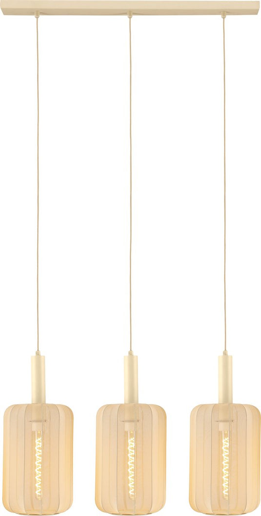 Lucide corina - hanglamp - 3xe27 - beige - japandi