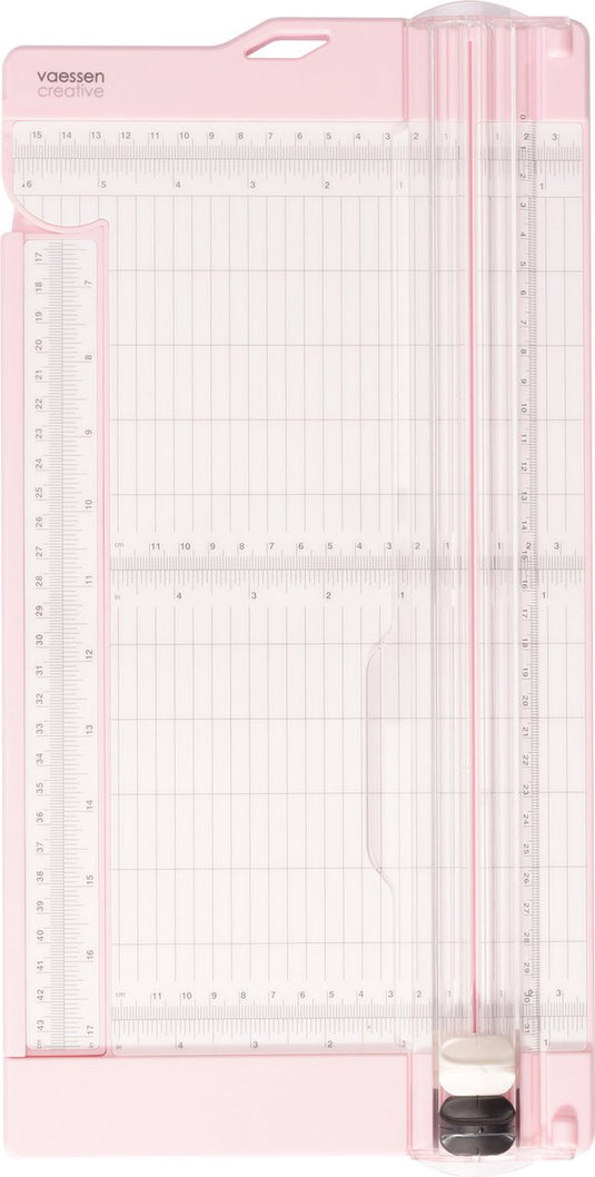 Vaessen creative papiersnijder met rilfunctie - 15 x 30,5 cm - roze