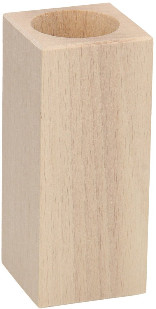 Playwood waxinelichthouder vierkant beukenhout, 13cm