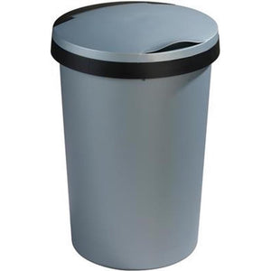 Sunware twinga prullenbak met klepdeksel 45 liter metaal zwart diameter 37,5x54cm