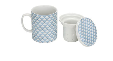 Cosy trendy cosy trendy theemok porselein met filter + deksel ã˜8x10,5cm deco blauw