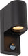 Lucide zaro - wandspot wandlamp binnen buiten - 1xgu10 - ip65 - beweging dag nacht sensor (uitschakelbaar) - zwart