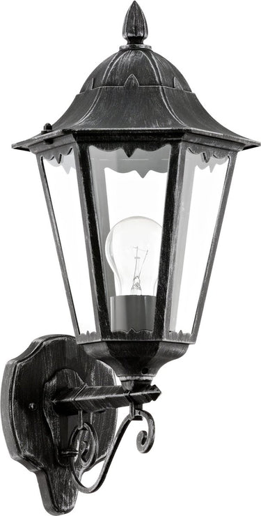 Eglo navedo wandlamp buiten - e27 - 47,5 cm - zwart zilver