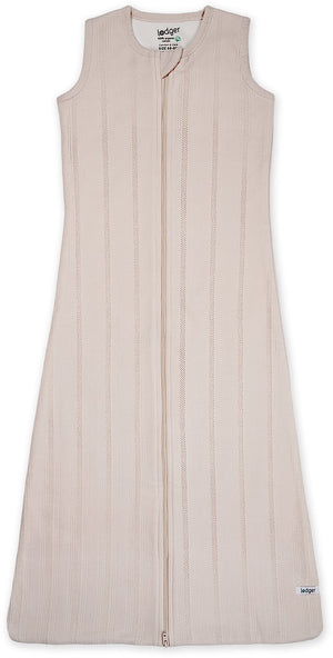 Lodger zomer slaapzak baby 80cm - veilige aansluiting bij nek en armen - 0.5 tog - 100% biologisch katoen - pointelle - roze - zomerslaapzak